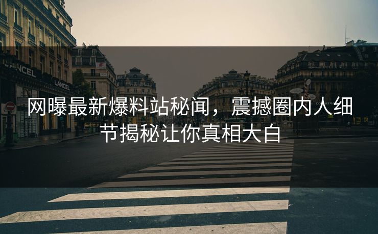 网曝最新爆料站秘闻，震撼圈内人细节揭秘让你真相大白