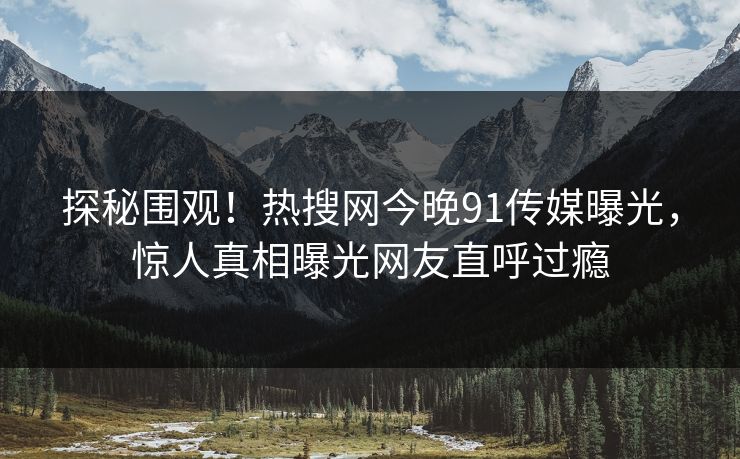 探秘围观！热搜网今晚91传媒曝光，惊人真相曝光网友直呼过瘾