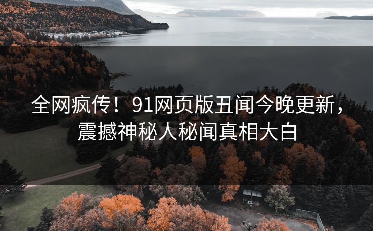 全网疯传！91网页版丑闻今晚更新，震撼神秘人秘闻真相大白