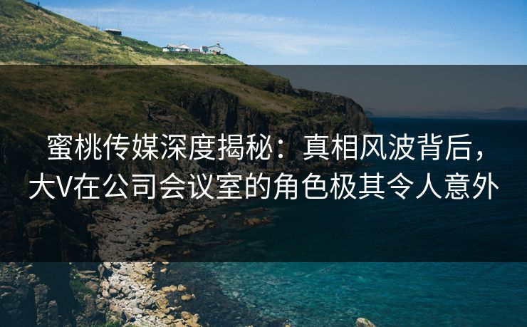 蜜桃传媒深度揭秘：真相风波背后，大V在公司会议室的角色极其令人意外