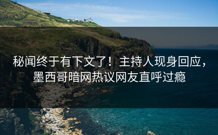 秘闻终于有下文了！主持人现身回应，墨西哥暗网热议网友直呼过瘾