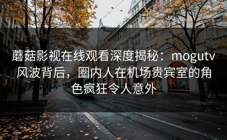 蘑菇影视在线观看深度揭秘：mogutv风波背后，圈内人在机场贵宾室的角色疯狂令人意外